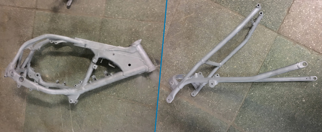 Чистка рам мотоциклов, прицепов